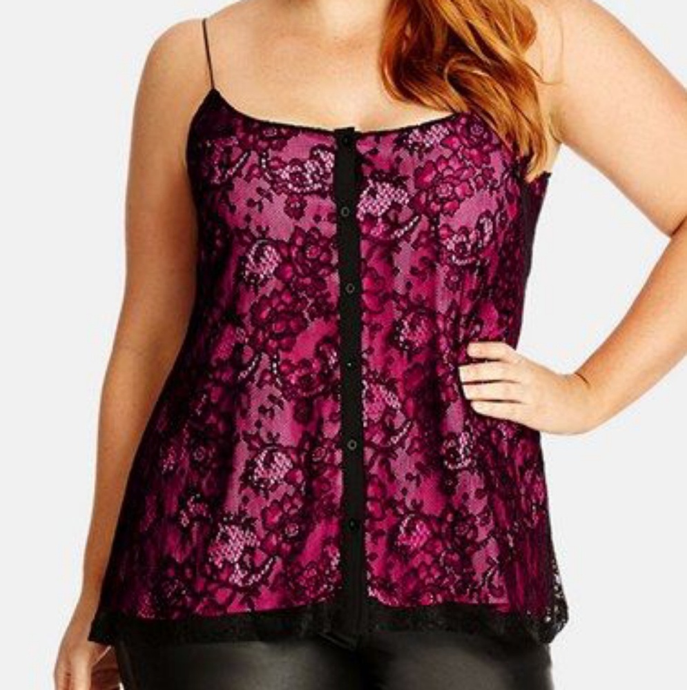 City Chic lace strappy tank